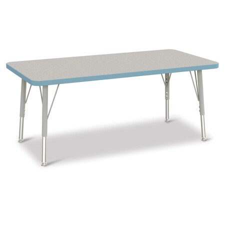 Jonti-Craft Berries Rectangle Activity Table, 24 in. x 48 in., E-height, Freckled Gray/Coastal Blue/Gray 6403JCE131